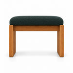Addelino Wooden Frame Pedicure Footrest has a dark green fabric cushion over a warm wood base, with panel-style wooden legs.