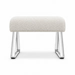 Anoltina Pedicure Footrest pairs an ivory white fabric top with angled sled-style supports and an unobstructed underside.