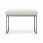 Bencivola Pedicure Footrest showing an ivory white fabric cushion and a slim metal frame against a white background.