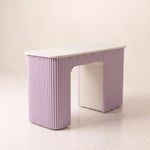 Alternate product view of Floota Premium Manicure Table with Rounded Corners, featuring modern, Fluted & Minimalist.