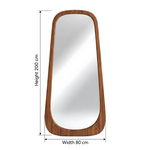 Harbor Arch Full-Length Wood Frame Floor Mirror size guide lists 80 cm wide and 200 cm high to help plan fit in the bedroom.