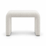 Hoksala Upholstered Pedicure Footrest: ivory white fabric cushioning, a continuous padded frame and rounded padded corners.