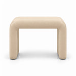 Hoksala Upholstered Pedicure Footrest in cream beige leather, with fully upholstered end supports and rounded padded corners.