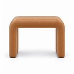 Hoksala Upholstered Pedicure Footrest in caramel tan leather, with rounded padded corners and fully upholstered end supports.