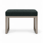 Lupendri Pedicure Footrest with dark green fabric upholstery and square-profile metal supports, shown against white.