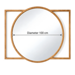 Orbit Round Frame Wall Mirror dimension guide showing 100 Diameter for home interior layout planning for accurate fit.