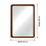 Dimensions for Rounded Rectangle Wall Mirror: 60 cm wide and 80 cm high, supporting accurate home interior layout planning.
