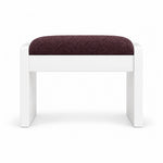 Selandiso Pedicure Footrest displays a deep plum brown fabric finish, slab-style white legs and a broad white apron.