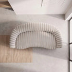 Additional view of Zigzaro Beige Striped 3-Seater Sofa, showing plush cushioning for a closer look at the product design.