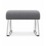Anoltina Pedicure Footrest: a deep grey cushion, angled sled supports and polished metal legs against a white backdrop.