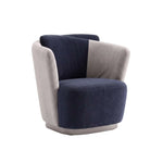 Alternate view of Antalio Navy Blue & Cream Modern Pedicure Chair, showing padded seat for room layout and styling ideas.