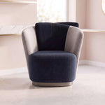 Close-up of Antalio Navy Blue & Cream Modern Pedicure Chair, highlighting padded seat for room layout and styling ideas.