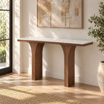 Archuvera Marble Console Table product view showing white marble-effect tabletop for a closer look at the product design.