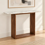 Ardeliso Marble Console Table product photo showing veined top and open rectangular base in a clean studio setting.