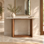 Alternate product view of Ardeliso Marble Console Table, featuring open rectangular base for a modern entryway interior.