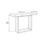 Ardeliso Marble Console Table size guide lists 120 cm long, 35 cm wide, and 80 cm high to help plan fit in the entryway.