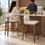 Alternate view of Arrosity Upholstered Wooden Bar Stool, showing fully upholstered backrest and thick cushioned seat.
