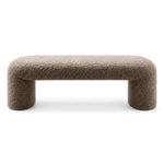 Alternate view of Bermoly Taupe Bouclé Upholstered Bench, showing soft bouclé texture for room layout and styling ideas.