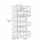 Boxilona Wooden Bookshelf & Open Display Storage measurement guide shows 105 W x 35 D x 205 H cm for practical room planning.