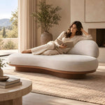Additional view of Brovelo Beige 3-Seater Sofa, showing curved silhouette in a clean, contemporary living room setting.