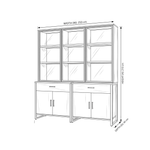 Dimensions for Ceralisona Display & Storage Cabinet: 250 W x 45 D x 210 H cm, supporting accurate bedroom layout planning.