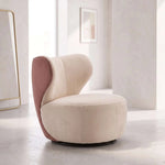 Clemsy Beige & Blush Modern Pedicure Chair product photo showing curved supportive backrest in a clean studio setting.