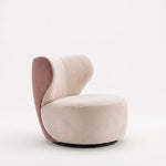 Alternate view of Clemsy Beige & Blush Modern Pedicure Chair, showing plush padded seat and curved supportive backrest.