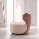 Clemsy Beige & Blush Modern Pedicure Chair product view showing plush padded seat in a clean, contemporary salon setting.