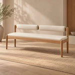 Alternate product view of Costyli Grey Upholstered Bench, featuring padded seat for a closer look at the product design.