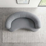 Additional view of Curlina Grey Curved Modern 3-Seater Sofa, showing plush cushioning for a modern living room interior.