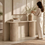 Additional view of Fabilora Wooden Console Table, showing warm wood finish in a clean, contemporary entryway setting.