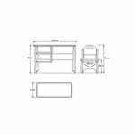 Faraliso Pink Kids Study Desk with Chair size sketch showing heart-shaped chair cutouts; 110 cm wide and 70 cm high.