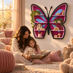 Additional view of Farfalla Butterfly Kids Bookcase, showing multiple open shelves with its construction clearly visible.