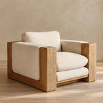 Hantilano Beige Accent Chair product photo showing deep cushioned seat and loose back cushion in a clean studio setting.