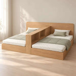 Second view of Harmelono Kids Twin Bed with Central Divider Shelf, highlighting space-saving shared-bedroom design.