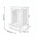 Another product view of Ishani Premium Wooden Finish Pooja Mandir, highlighting traditional, Compact & Elegant Pooja Mandir.