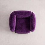 Close-up of Kaitora Purple Modern Pedicure Chair, highlighting plush padded seat in a clean, contemporary salon setting.