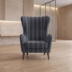 Close-up of Kingaro Grey Pedicure Chair, highlighting high backrest, padded armrests, plush seat, sturdy tapered legs.