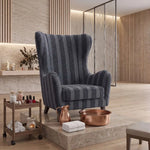 Another product view of Kingaro Grey Pedicure Chair, highlighting plush seat with the finish and form clearly visible.