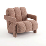 Alternate view of Lampy Brown Patterned Pedicure Chair, showing plush cushioning, padded armrests, and supportive backrest.