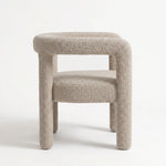 Alternate view of Liara Premium Beige Bouclé Manicure Chair, showing modern Luxury / Contemporary in a modern home setting.