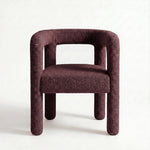 Liara Premium Burgundy Bouclé Manicure Chair product photo showing premium Bouclé Upholstery in a clean studio setting.