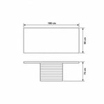 Linesora Wooden 6-Seater Dining Table dimension guide showing 180 L x 90 D x 75 H cm for dining room layout planning.