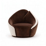 Additional view of Linoria Brown & Cream Modern Pedicure Chair, showing integrated armrests for a modern salon interior.