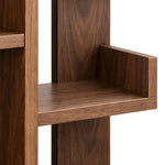 Livello Wooden Bookshelf product view showing multi-level open shelves in a clean, contemporary home office setting.