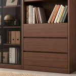 Lofkaro 3 Drawer Storage Display Cabinet product view showing glass-front display compartments in a modern home setting.