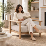 Additional view of Lukiyano Beige Accent Chair, showing supportive back cushion for a closer look at the product design.