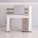 Mersidalo White Modern Manicure Table with Storage product photo showing spacious manicure worktop in a clean studio setting.