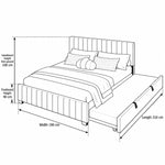 Movcopper Ivory Kids Trundle Bed: 210 × 190 × 100 cm, with black trundle pull handles outlined in the size diagram.