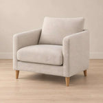 Naroosina Beige Upholstered Accent Chair featuring padded seat and supportive back cushion in a clear product photograph.